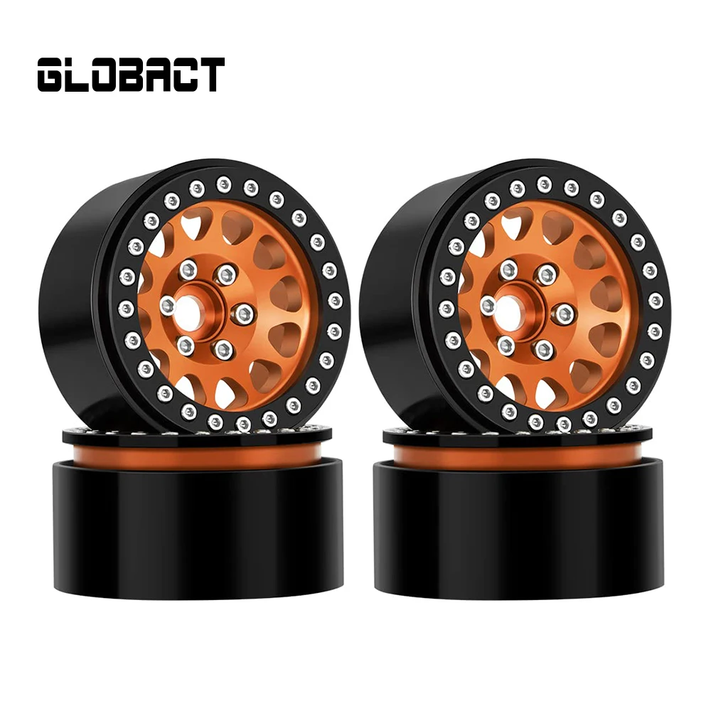 

Globact Aluminum 1.9 Inch Beadlock Wheels RC Wheel Rim Set Wheel Hub for 1/10 RC Crawler TRX4 TRX6 Axial SCX10