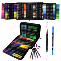 6072100120132 colors dual tips brush pen art markers pens drawing painting fineliner for watercolor calligraphy art supplies