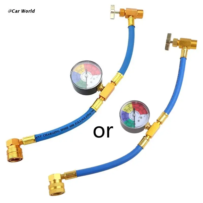 

Refrigerant Recharge Refill Kit A/C r134a Hose Gas Gauge Charging Filling Hose Kit For Service Air Conditioning Repair