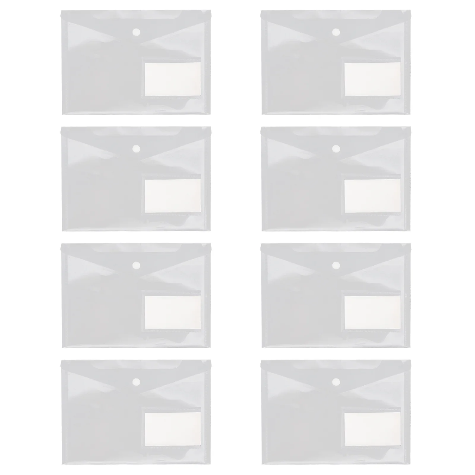 

20pcs A5 Clear File Bags Document Folders Plastic Envelopes with Snap Button Closure