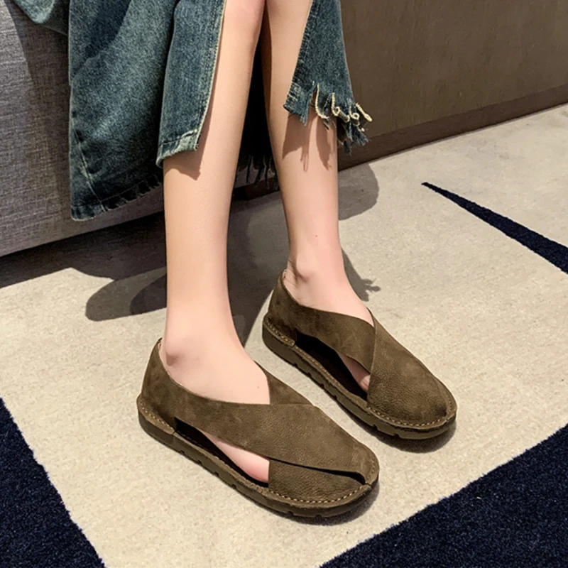 Летняя женская обувь новинка 2024 повседневные сандалии на плоской подошве с