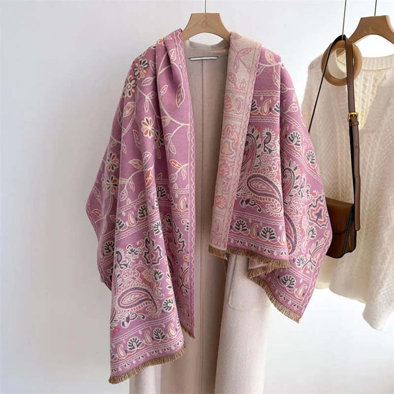 

Autumn Winter 2023 New Vintage Neck Scarves Men Women Paisley Warm Scarf Europe America Elegance Shawls Elegance Fashion Wraps