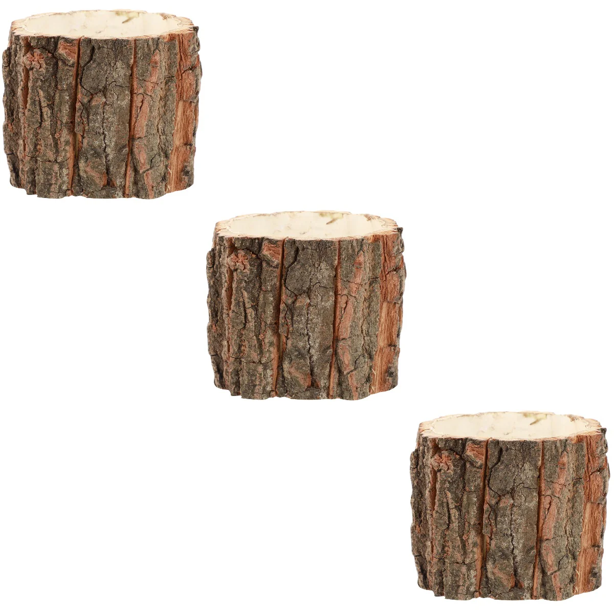 

Flower Planter Decorations Outdoor Wood Bark Porchround Wooden Country Flowers Artificial Container Pots Patio Succulent Rustic