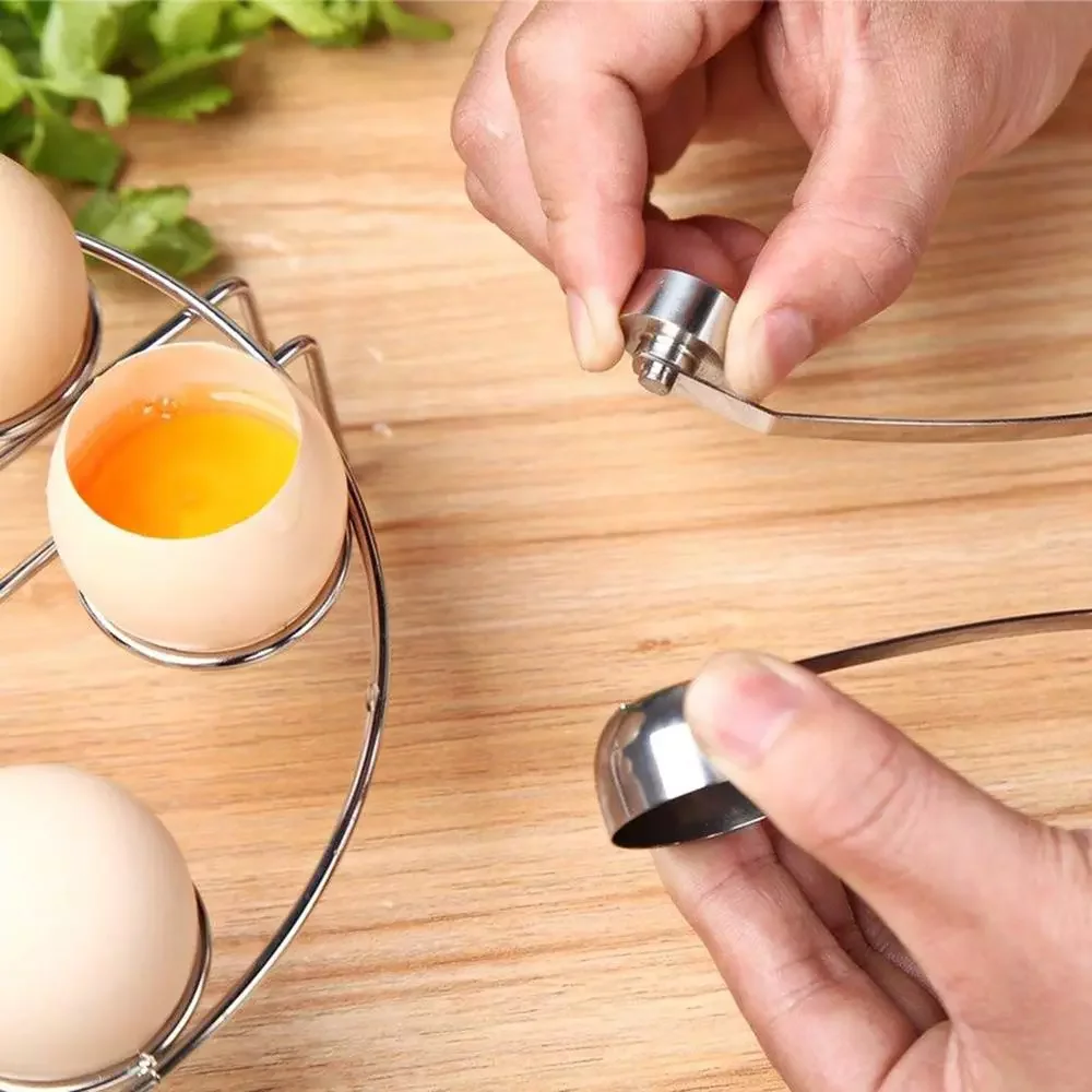 

New Practical Metal Egg Scissors Egg Topper Cutter Shell Opener Stainless Steel Boiled Raw Egg Open Creative Kitchen Tools Set