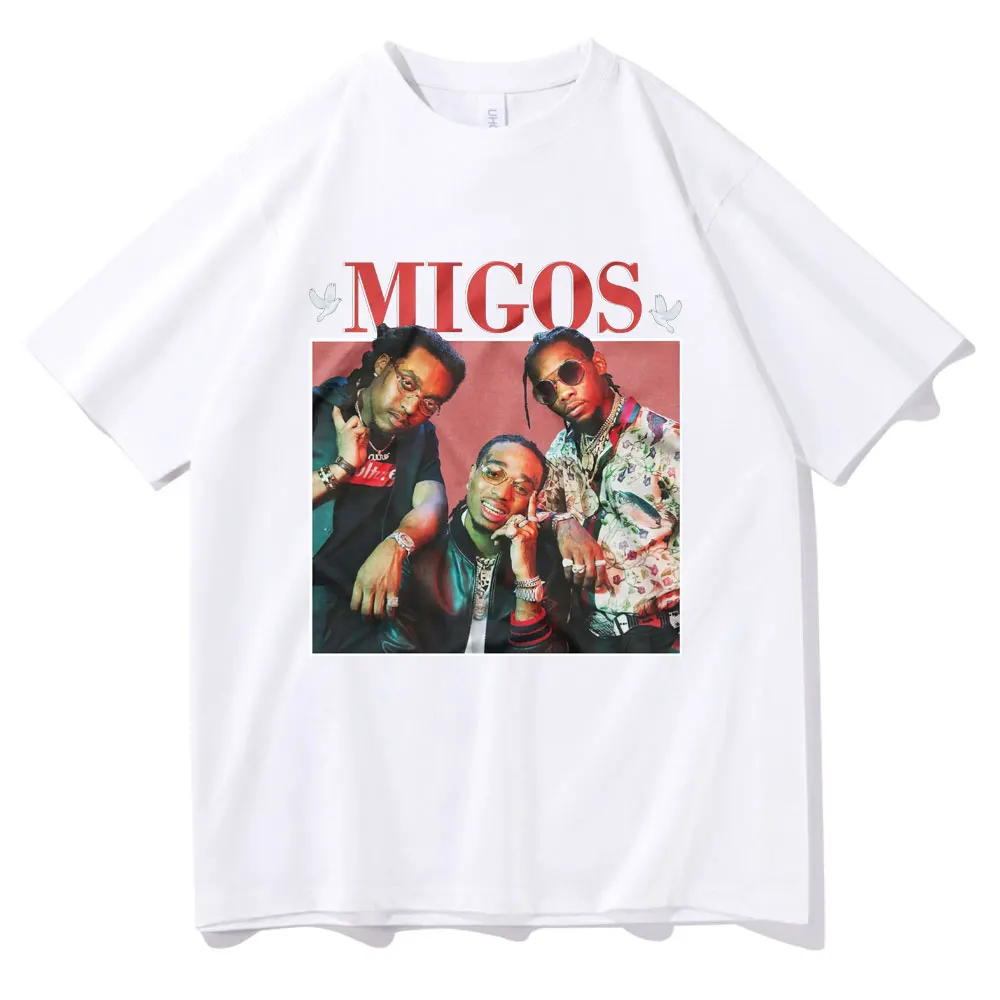 Футболка Migos Rapper Мужская/женская с коротким рукавом модная тенниска оверсайз