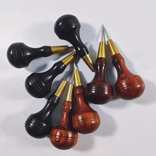 

Stitching Awl with Diamond Shape Blade cutter cutting leather cut with good wooden handle professional leather craft