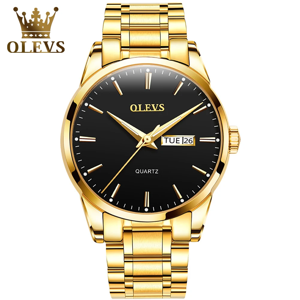 

OLEVS Men's Watch 6898 Series Stainless Steel Waterproof Quartz Men's Watch Top Technology Glow Fashion Leather Luxury Watches