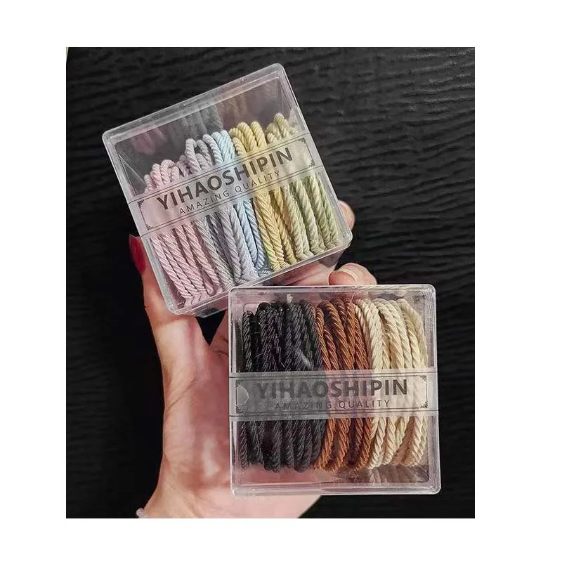 

Korean Style Screw Thread Coffee Rubber Hair Bands High Elastic Hair Rope Hair Cord Headdress Hair Protective Durable Hair Rings