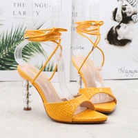 womens sandals 2022 summer new pu pointed open toe high heel ankle strap sandals fashion sexy women shoes 9cm