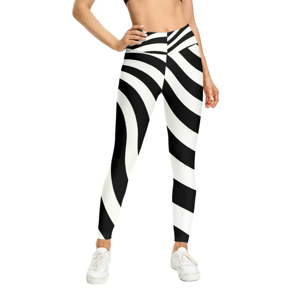 

Women Fitness Leggings Sport Push Up Yoga Pants Stripe Print High Waist Squat Proof Workout Running Sportswear Gym Tights 4XL