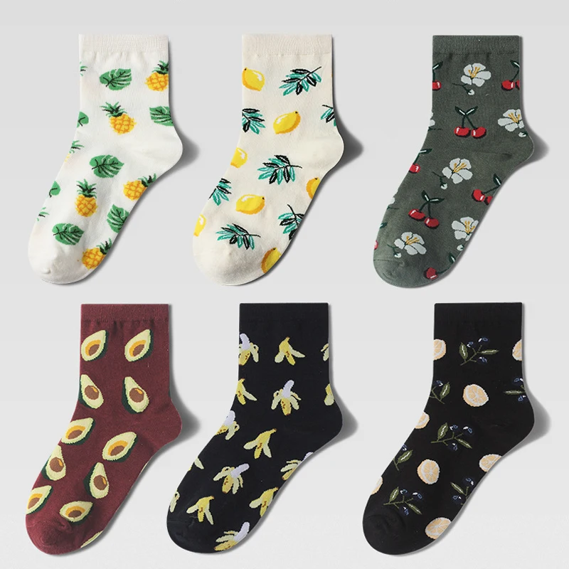 

Носки женские хлопковые эластичные с принтом, на осень/зиму