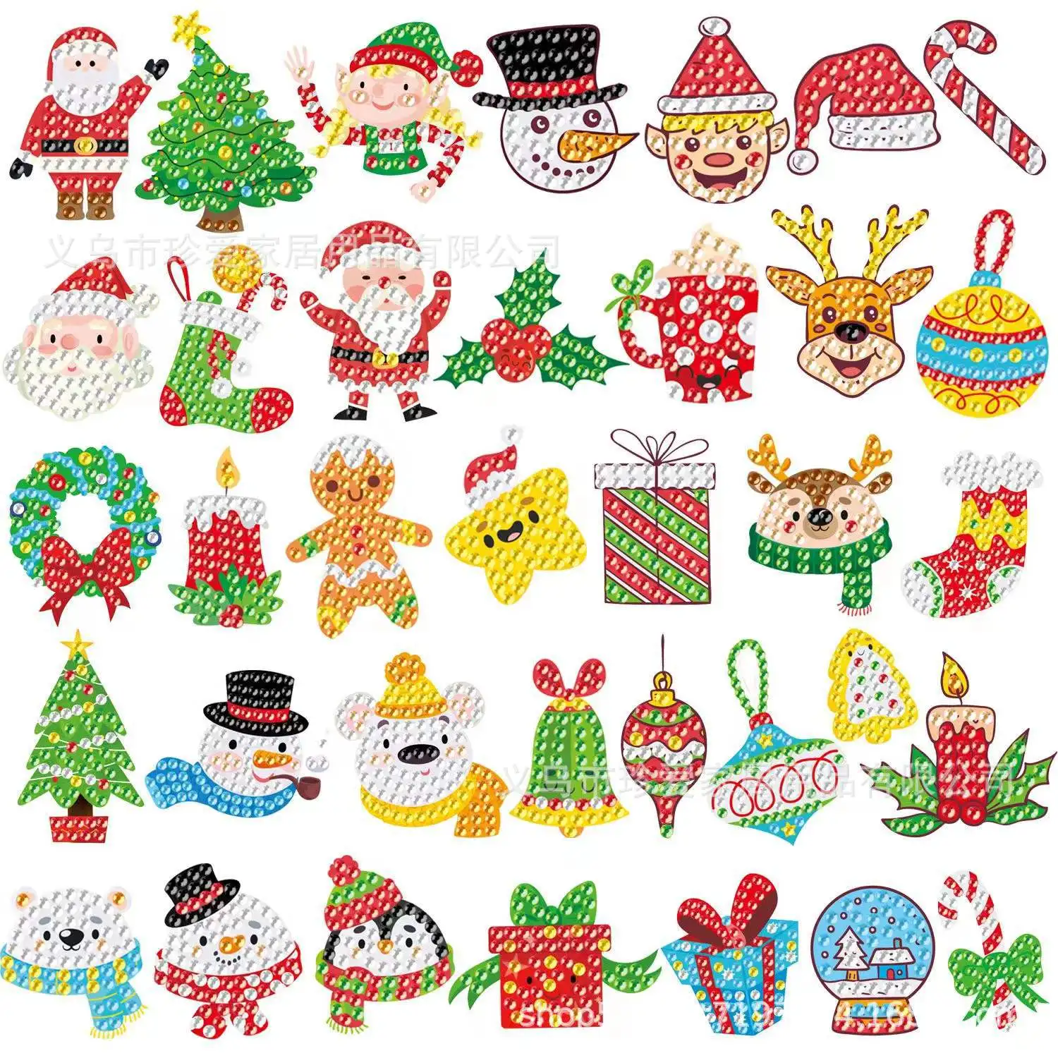 

Рождественские алмазные картины наклейки DIY лазерные блестящие алмазные детские наклейки ручной работы реквизит для мероприятия Рождеств...