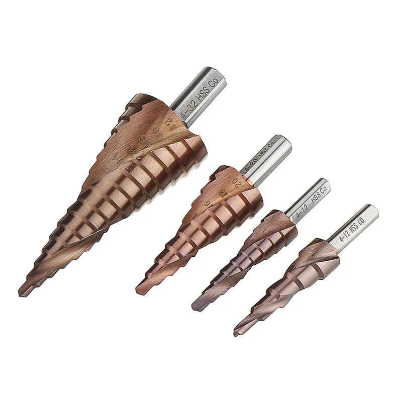 Кобальтовое ступенчатое сверло M35 5% 4-12/4-20/4-32 мм треугольный хвостовик спиральное