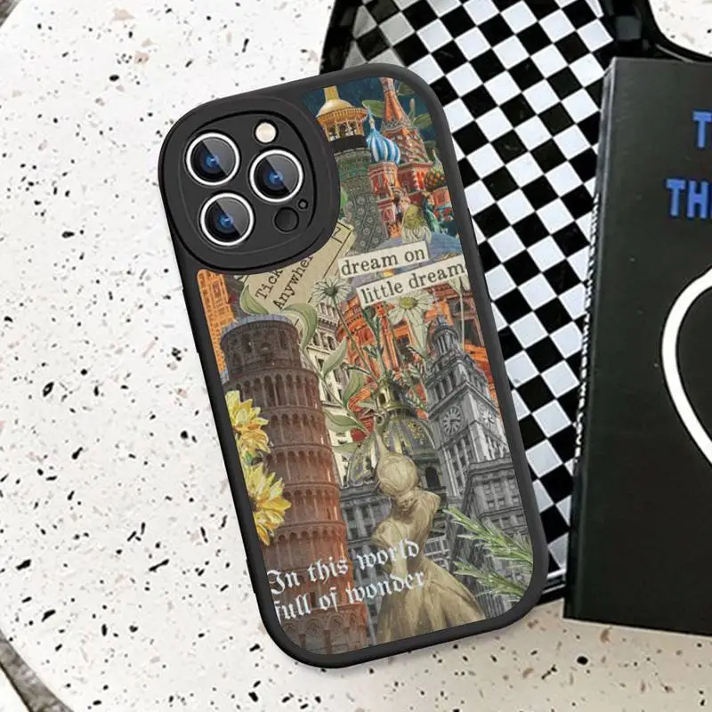 World Famous Building Travel Phone Case Hard Leather For iPhone 14 13 12 Mini 11 14 Pro Max Xs X Xr 7 8 Plus