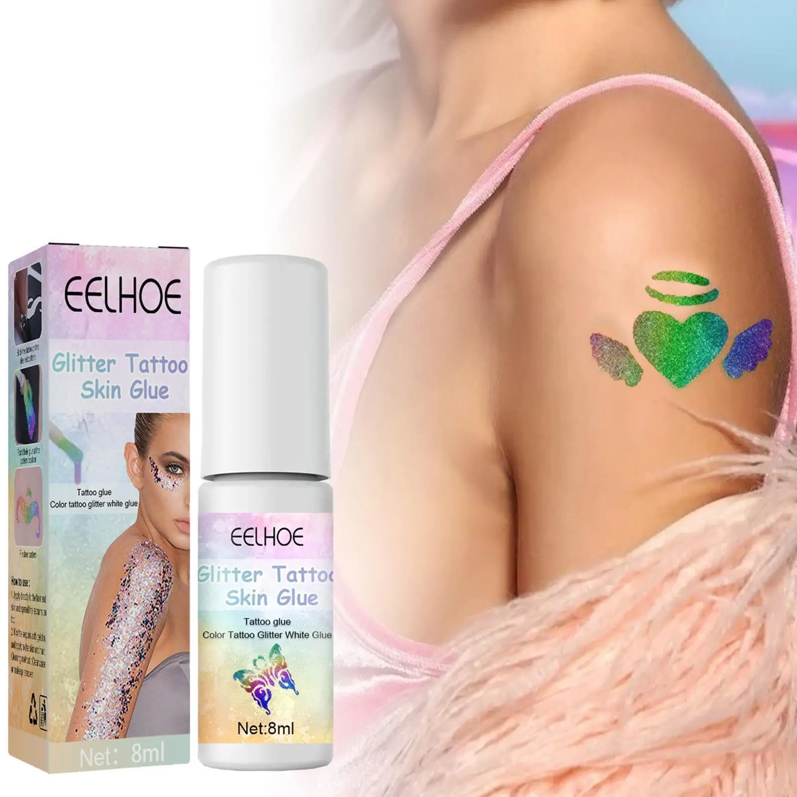 

Skin Glue Skin-friendly Body White Glue For Glitter Tattoos Gel Flash Powder Tattoo Glue White Glue One-time Suit Glue Tatt S4O7