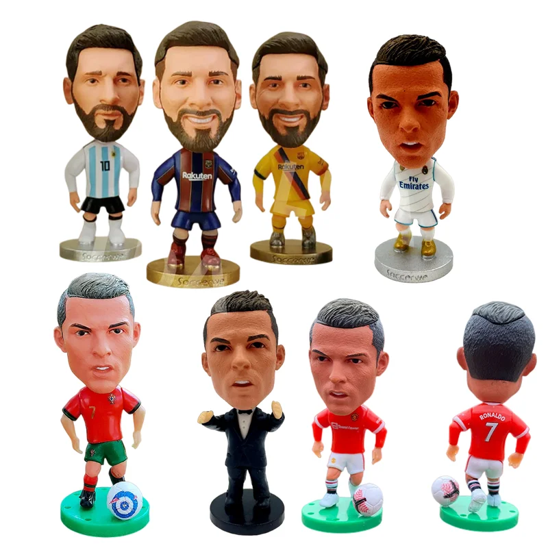 

7cm Nostalgic Soccer Star Football Figure PVC Cake Decoration Doll Cute Football Player Toys Fans Souvenir Gift Micro Landscape