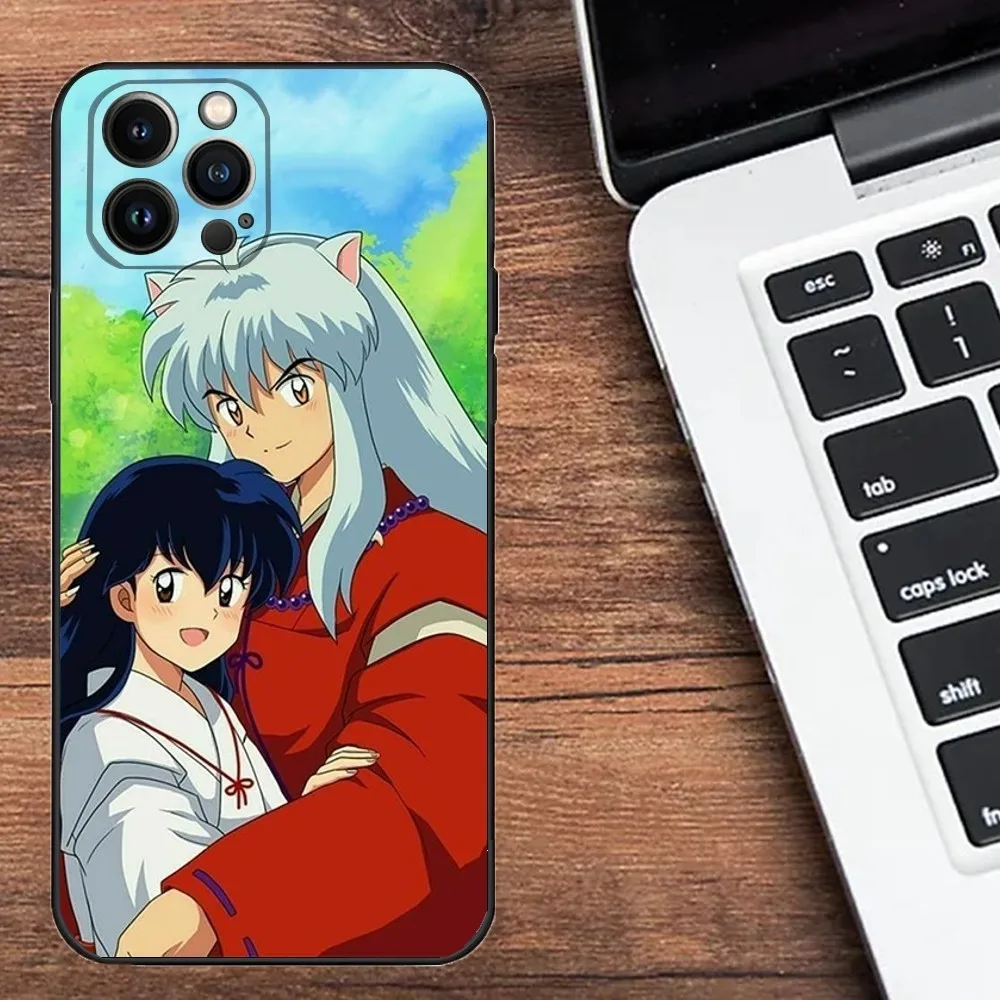 Фото Чехол для телефона Anime Inuyasha для Apple iPhone 15,14,13,12,11,XS,XR,X,8,7,Pro,Max,Plus,mini, силиконовый черный чехол №4