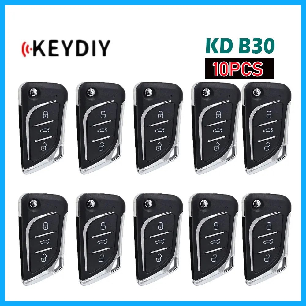 

Универсальный пульт дистанционного управления KEYDIY KD B30, 10 шт., Автомобильный ключ Серии B, дистанционный ключ для автомобиля с 3 кнопками для KD900/Φ, автомобильный программатор ключа