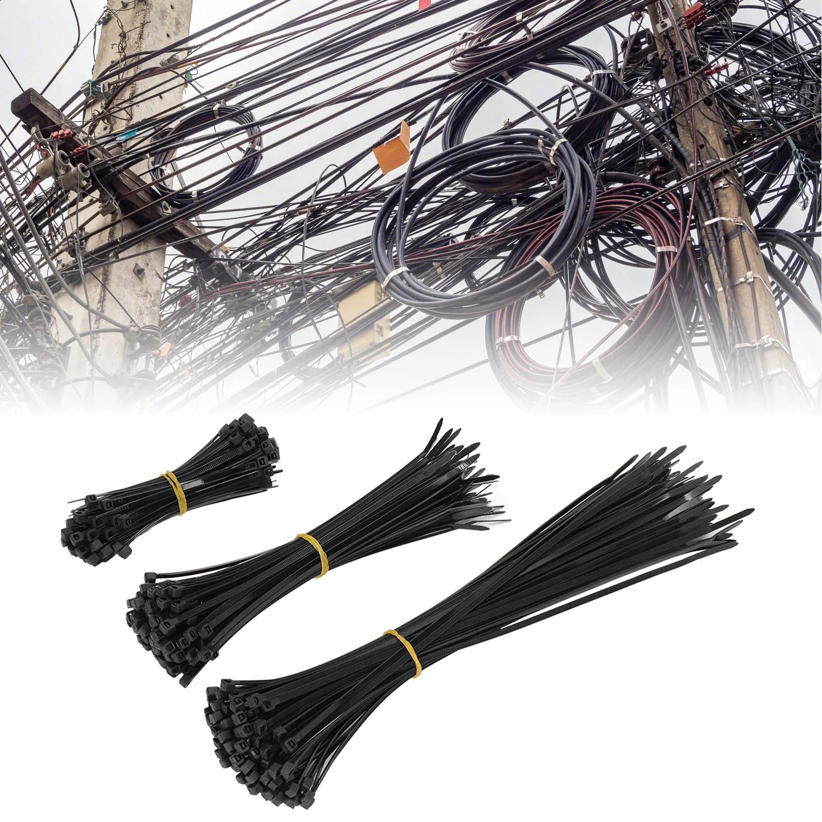 300 шт. Нейлоновые кабельные стяжки самоблокирующиеся 40 фунтов прочность провода