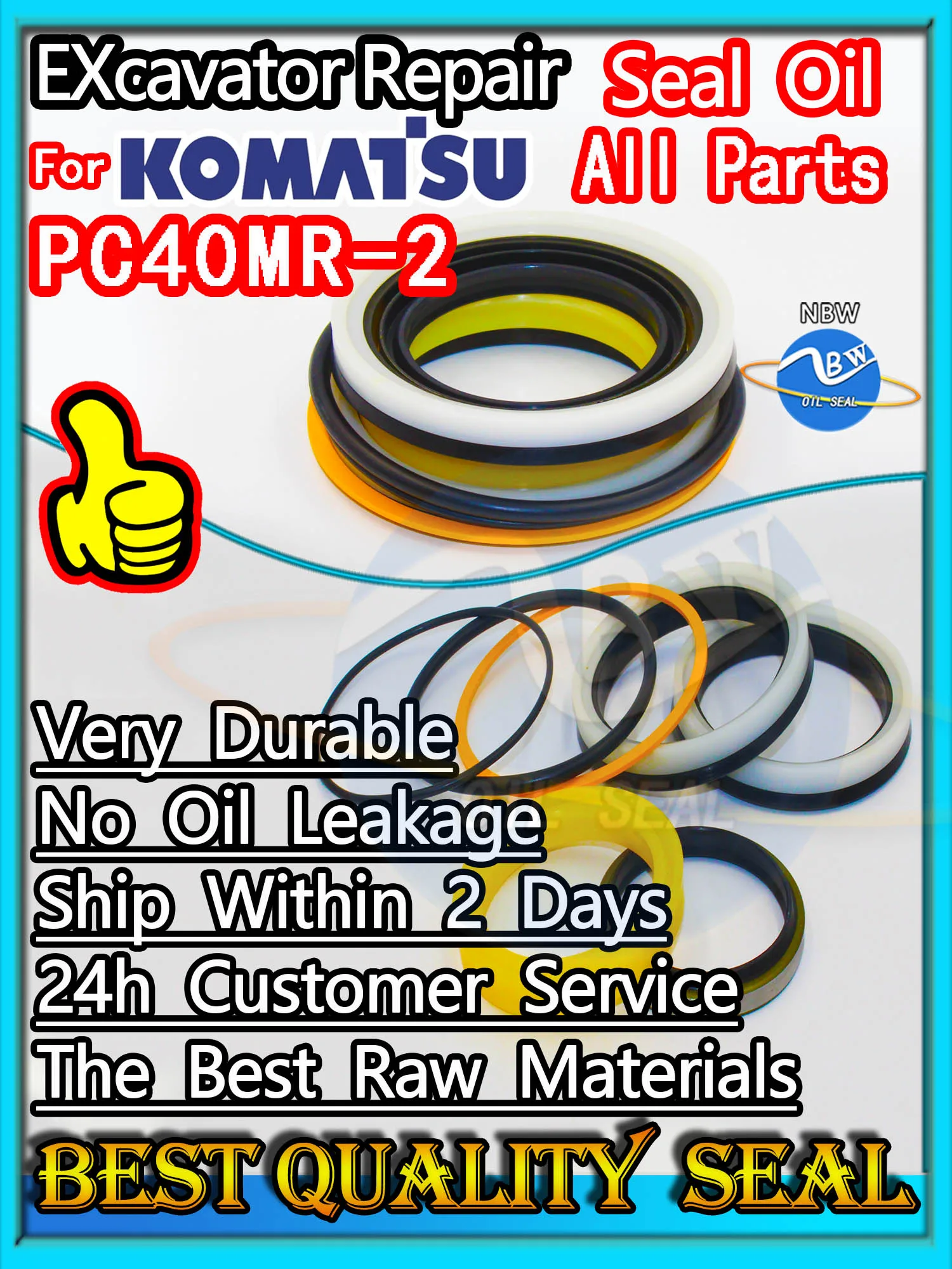 

For KOMATSU PC40MR-2 Seal Kit Excavator Repair Oil High Quality PC40MR 2 Skf Service Orginal Quality Track Spovel Hammer Tool