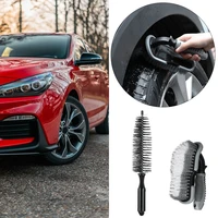 durable easy to wash long soft bristle wide use car wheel hub brush pvc material light weight tire brushes