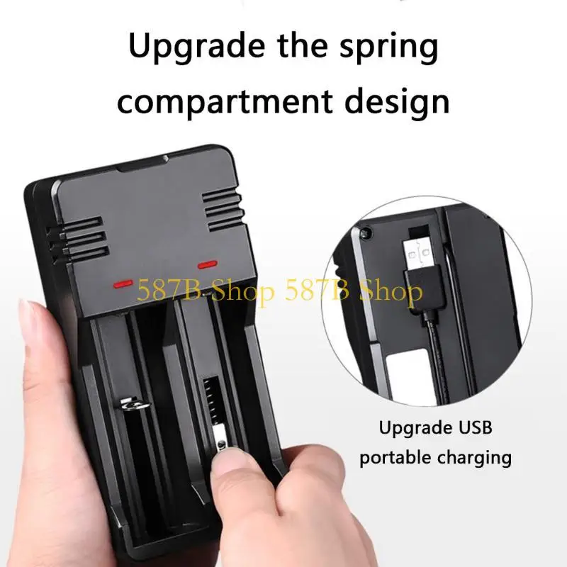 Фото 587B Эффективное USB -зарядное устройство для 18650 25650,14500,10440,16340 21700 18500 моделей USB 18650 Источники питания №1
