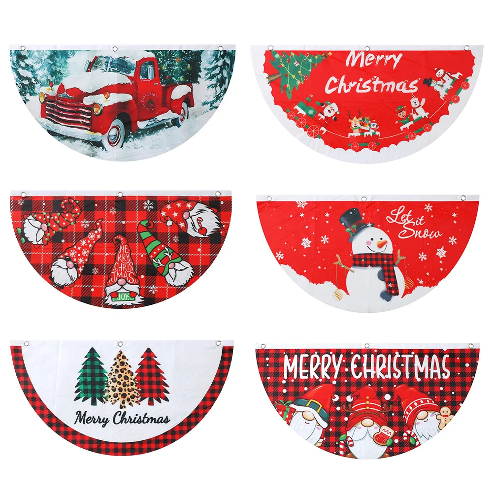 Рождественский Веерообразный подвесной флаг 45*90 см уличный дверной с мультяшным