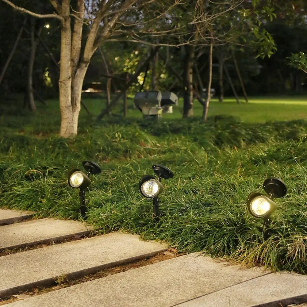 

2pcs 4led Solar Power Spot Lights Outdoor Landscape Garden Lawn Lamps For Courtyards Lawns Balconies L9k3