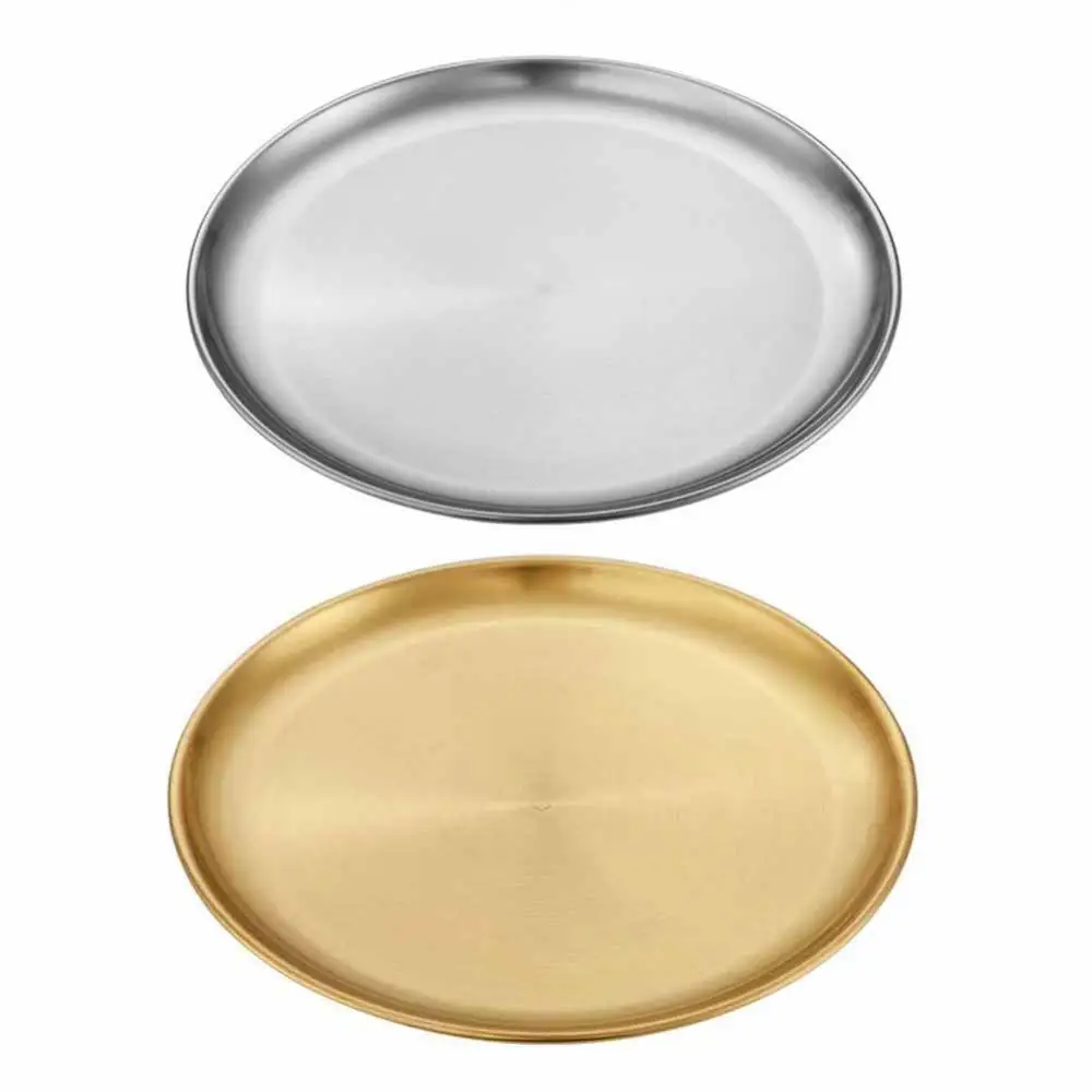 

2/4/5PCS Dishwasher & Microwave Safe Lightweight Wheat Straw Plates Dessert Plate Dishes Stainless Steel Plates Reusable