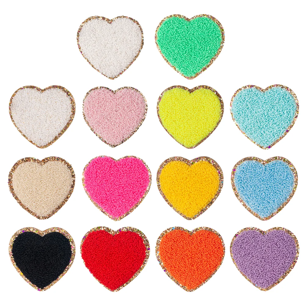 

14 Pcs Replaceable Costume Bonnet Heart Sew Patch Cloth Adhesive Clothes Patches