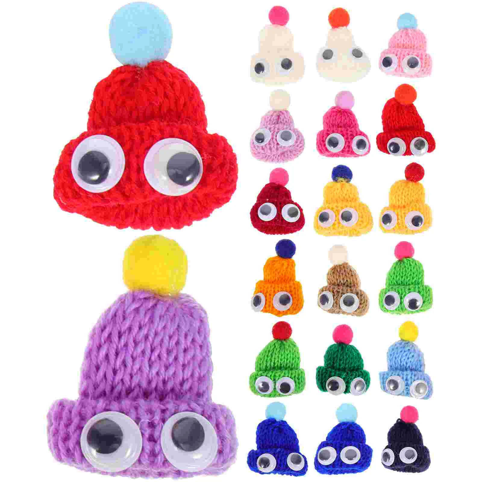 

Hats Mini Knitting Miniature Hat Christmas Tiny Knit Finger Crafts Craft Colored Santa Resistant Wear Decorative Snowman Cap