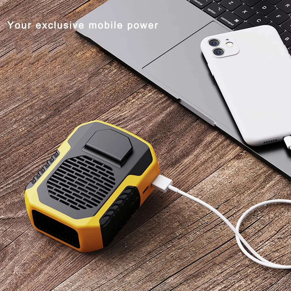 

Веер для шеи с зажимом на талию для занятий спортом на открытом воздухе, портативный веер для мобильного телефона, подвесной сетевой вентил...