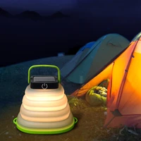 portable led outdoor solar camping light usb charging foldable retractable mountaineering tent travel emergency hanging lights