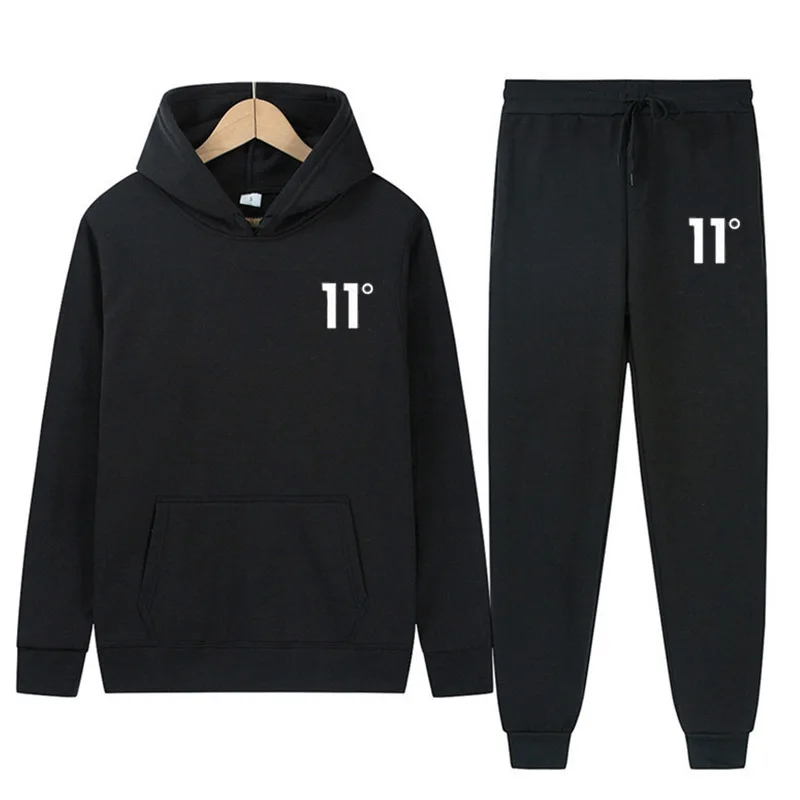 

Autumn And Winter New European Fashion 11 Degree Two-piece Sweater Casual Pants Sports Fitness Breathable Suit For Men And Women