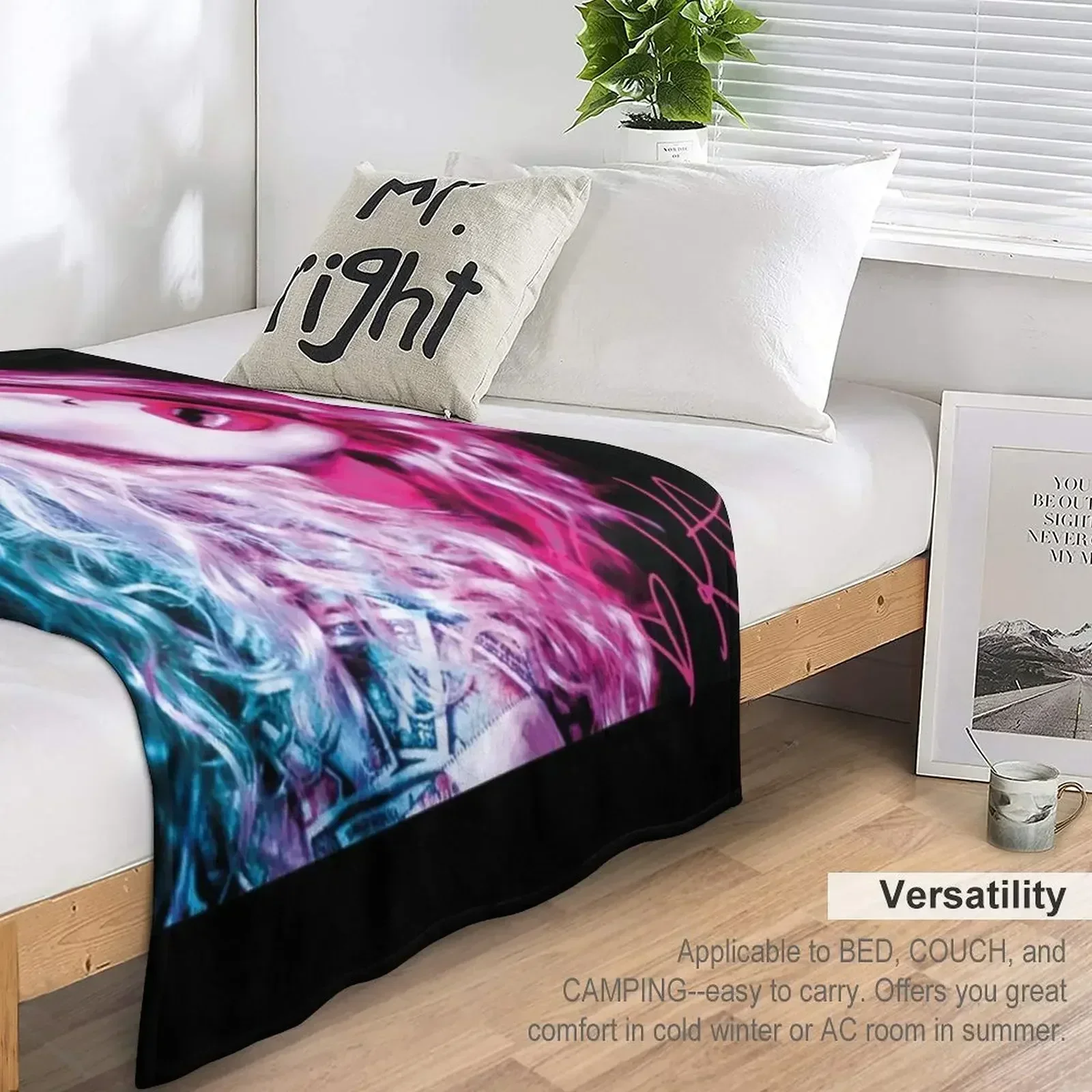 Кати Замо | Синий и розовый + фирменное одеяло роскошное брендовое лохматое с