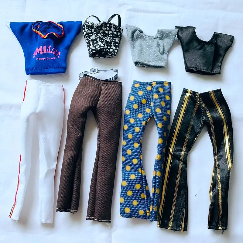 

New Hot Sale Fashion 8 Items / Set Doll Accessories Tops Pants Kids Toys Things For Barbie DIY Birthday Present Gifts Girls