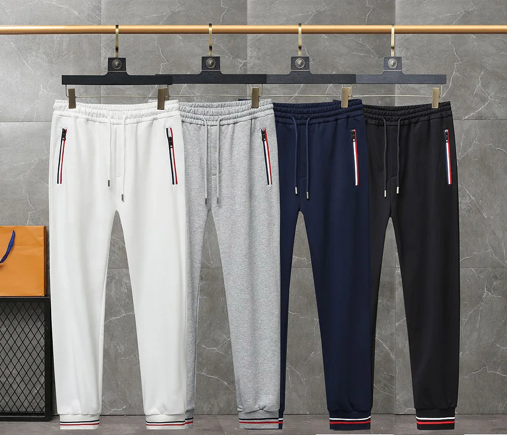 TB THOM Men's Jogging Sweatpants Luxury Brand Striped Design Four Season Breathable Pants Sport Fitness Sportswear Men Trousers