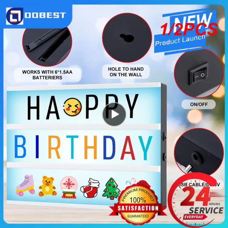 

1/2PCS Night Light Box With 96 Letters Cards Box Lamp USB/ Battery Powered For Birthday Party Living Room Decoration Lamp