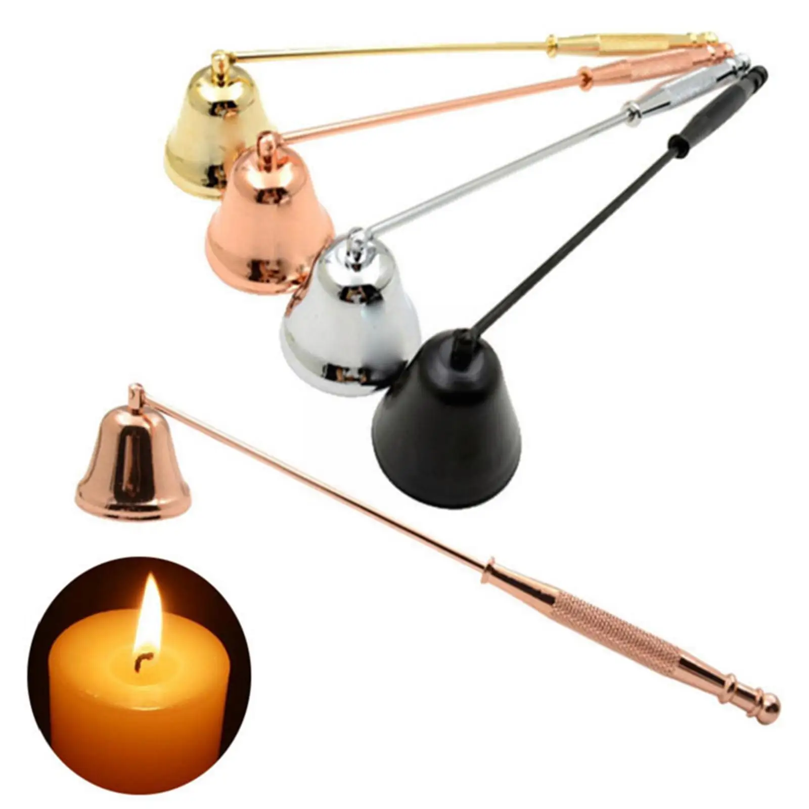 

New Steel Candle Snuffer Tool Long Handle Extinguisher Candle Candle Candles Tools Wick Bell Accessories Trimmer H8v8
