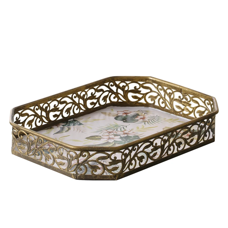 

Tray Rectangular Home Nordic Simple European Style Retro Ornaments Light Luxury Coffee Table Decoration