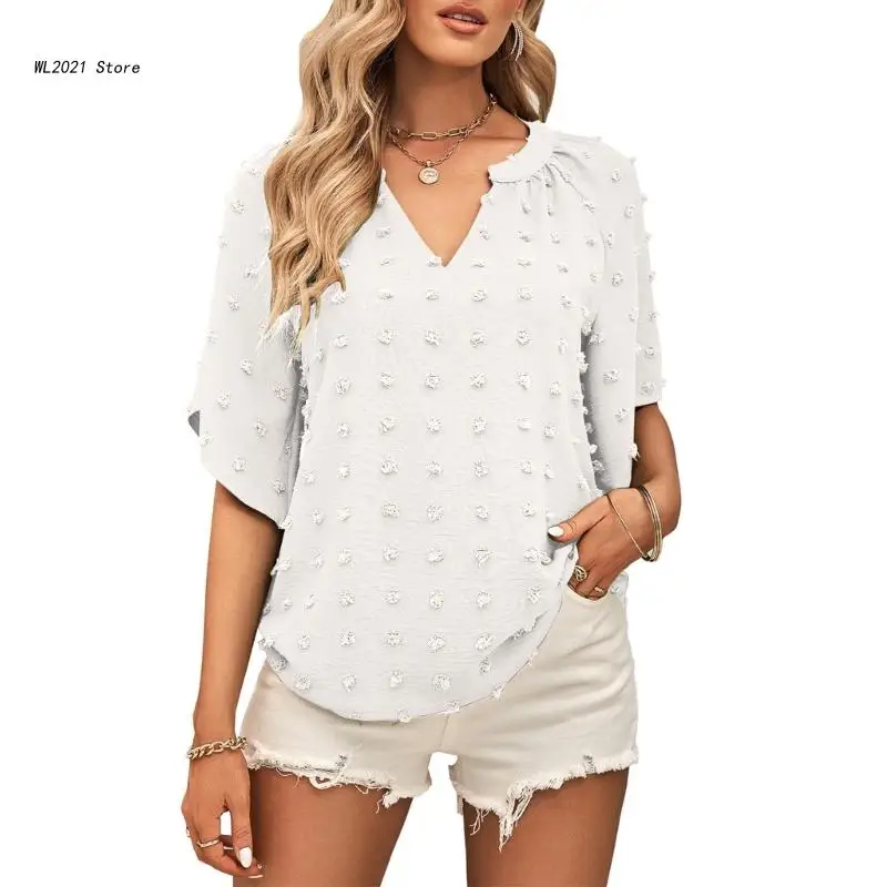 

Женская блузка с рукавом «летучая мышь» и V-образным вырезом