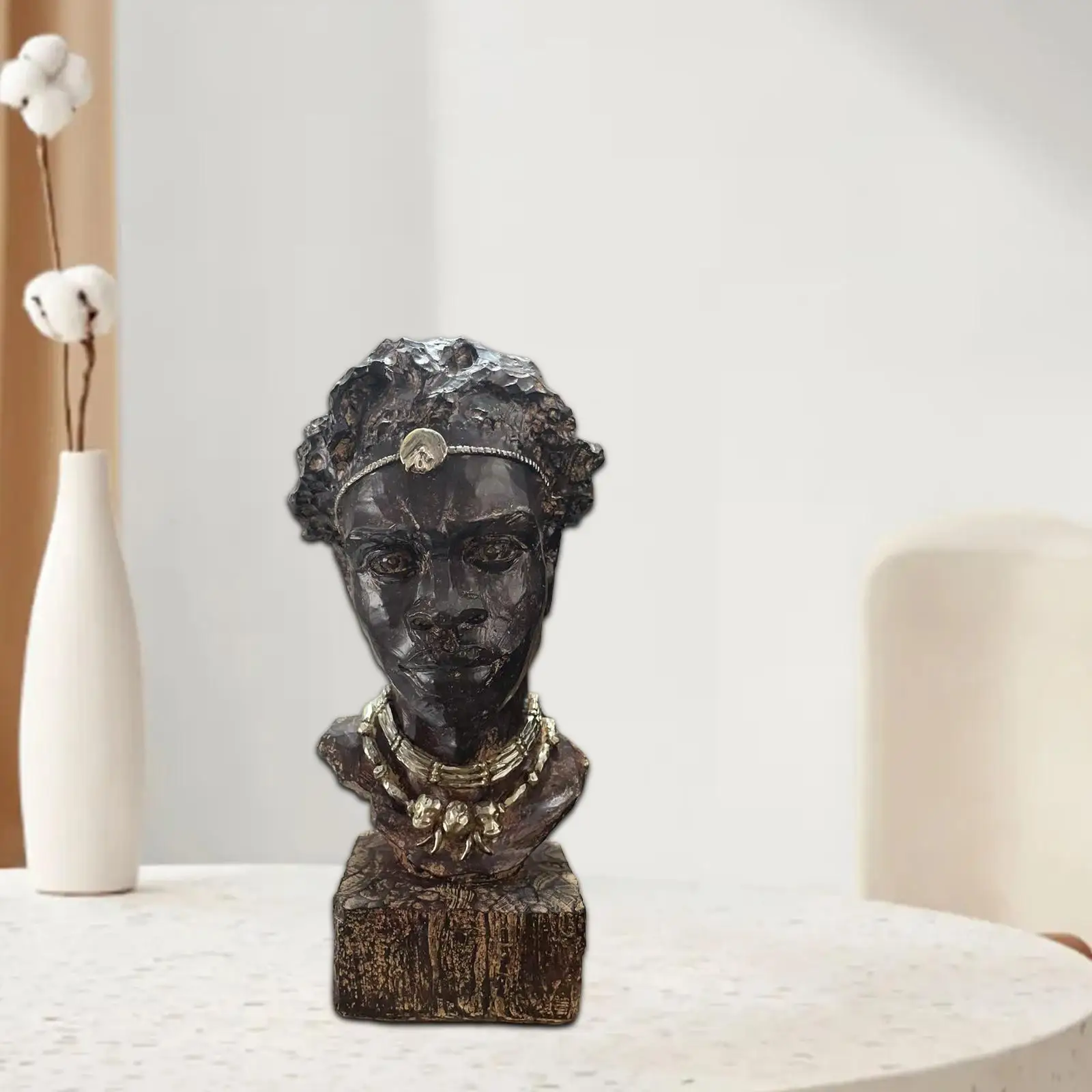 

Этническая африканская статуя, скульптура, Ретро стиль, украшение, полимерные статуэтки для столешницы, декор для ванной и спальни