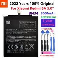 xiaomi original battery bn34 for redmi 5a 5 0 replacement large capacity mobile phone collection follow the gift ring holder