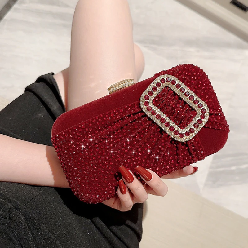 

Модный вечерний клатч, кошельки и красная сумочка, роскошная дизайнерская сумка на плечо, блестящий клатч с кристаллами, кошелек, сумка для банкета