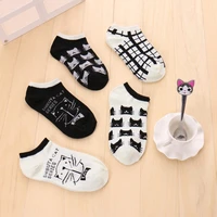 new 5 pairslot spring women cotton socks set cute cartoon animal fruit casual girls short sock slippers harajuku size 34 40
