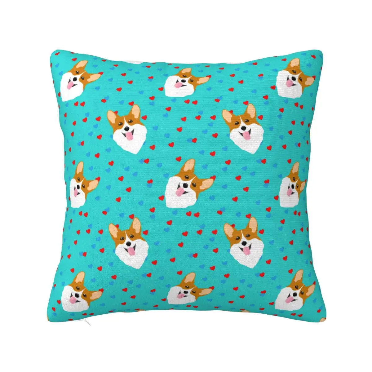 

Корги, собака, клетчатая подушка, чехол с рисунком, Женский декоративный чехол, чехол на молнии 40x40 см