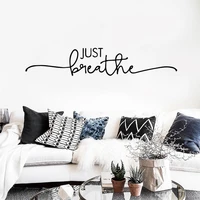 just breathe english phrase wall stickers office adornment pvc gymnasium creatives inspirational quotes living room fridge decal