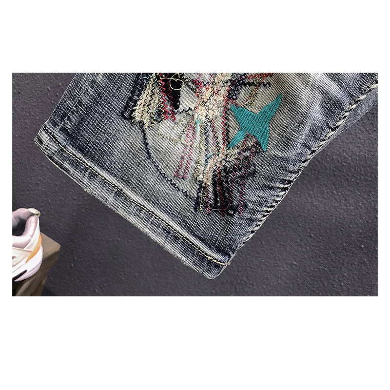 Джинсовые шорты-бермуды мужские летние новые модные рваные шорты до колена с