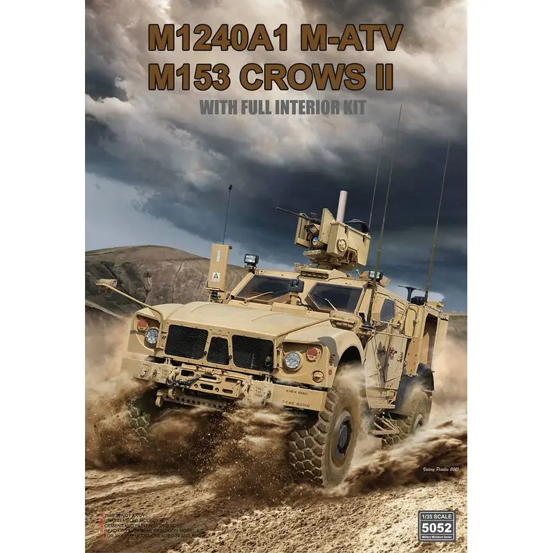 

Hobby Kit Rye Field Model RFM RM-5052 1/35 M1240A1 M-ATV M153 Crows II with Full Interior Kit - Scale Model Kit DIY Toy