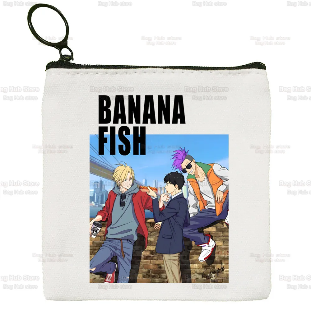 

Banana Fish Simple Coin Purse Female Student Canvas Cute BANANA FISH Okumura Cartoon Lynx Key Bag Mini Clutch Small Purse